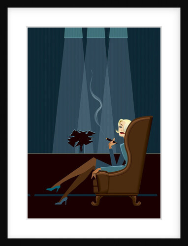 Businesswoman Smoking Cigar by Anonymous