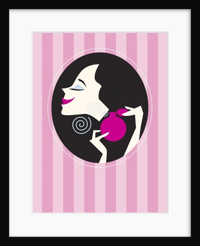Woman Spraying on Perfume by Anonymous