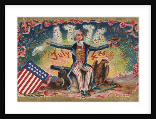 Fourth of July Postcard with Uncle Sam by Anonymous