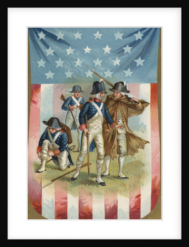 Fourth of July Postcard with Continental Soldiers by Anonymous