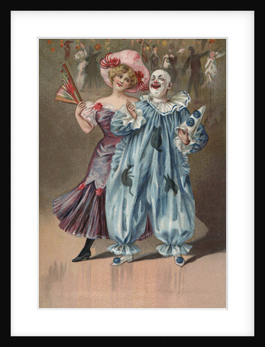 Postcard with Man and Woman at Carnival by Anonymous