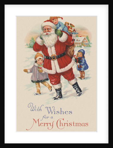 With Wishes for a Merry Christmas Postcard by Anonymous