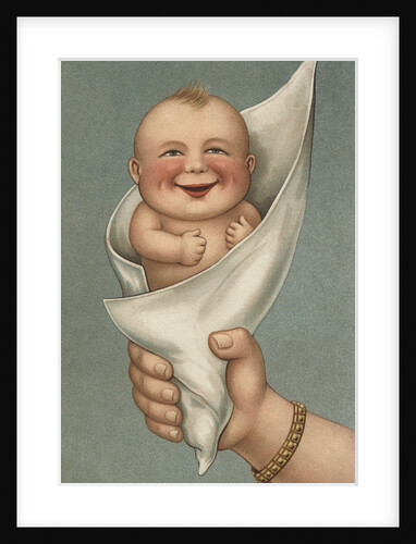 Postcard of a Baby in Napkin by Anonymous