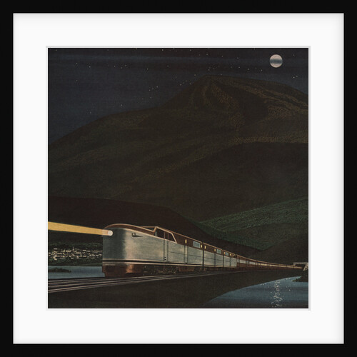 Illustration of Train at Night by Anonymous