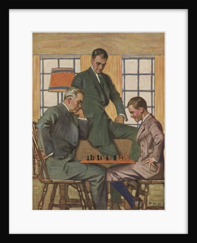 Illustration of Men Playing Chess by Herbert Paus