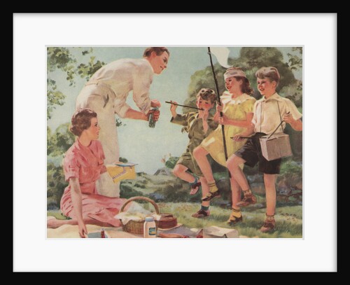 Illustration of Family at a Picnic by Douglass Crockwell