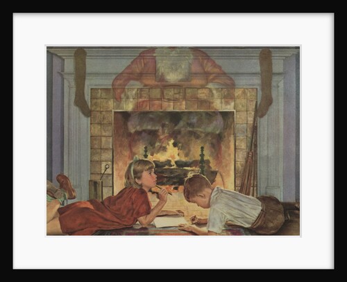 Illustration of Children Thinking About Santa Claus by Douglass Crockwell