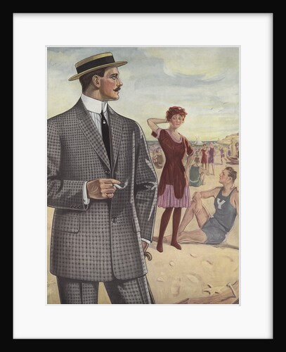 Royal Tailors Illustration of Man Wearing Suit at Beach by Anonymous