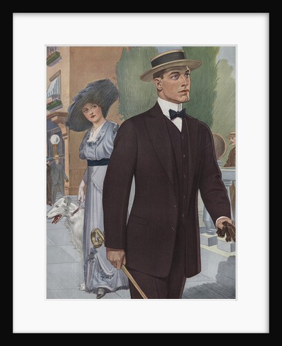 Royal Tailors Illustration of Man Walking on City Street by Anonymous