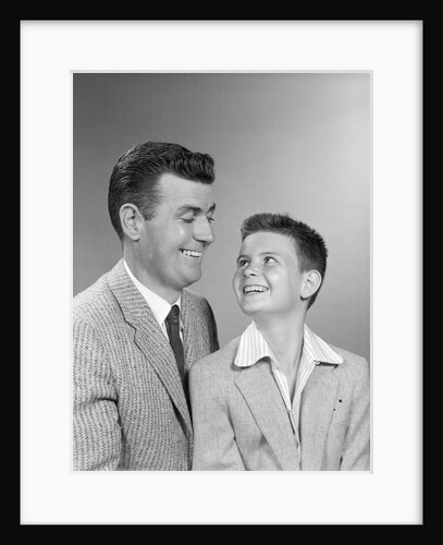 1950s Father At Son Studio Portrait by Anonymous