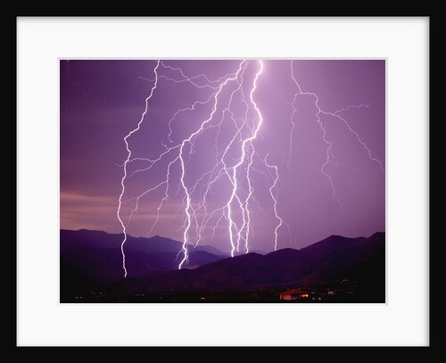 Lightning Strikes in the Foothills near Tucson by Anonymous