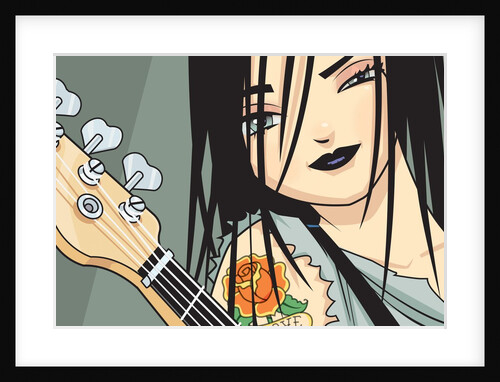Girl with Guitar by Anonymous