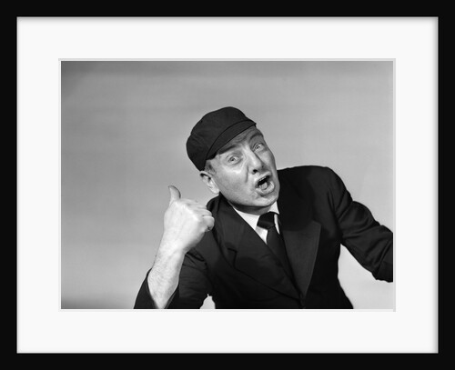 1950s Baseball Umpire Making Out Hand Signal Gesture by Anonymous