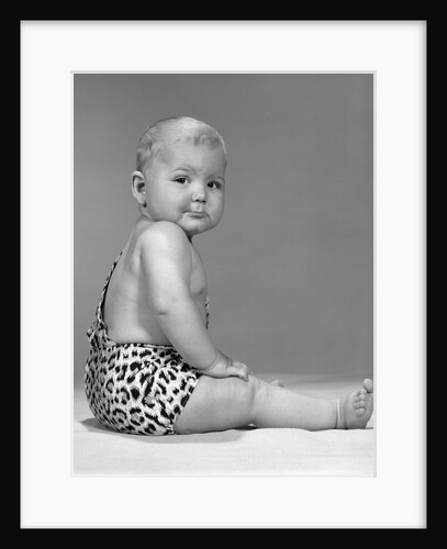 1960s Baby In Leopard-Spotted Tarzan Strongman Caveman Costume by Anonymous