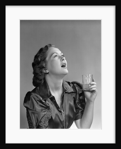 1940s 1950s Woman Gargling by Anonymous