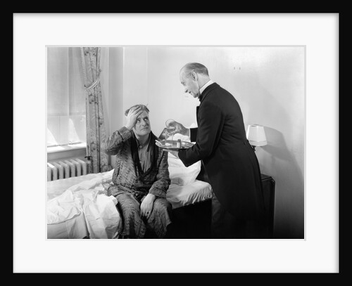 1930s 1940s Man with Hangover Cure by Anonymous