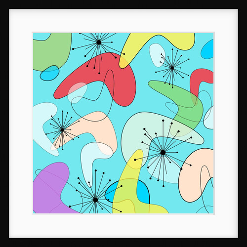 Retro Bean Pattern Blue by Anonymous