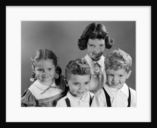 1950s Portrait Of Four Children Two Boys And Two Girls by Anonymous