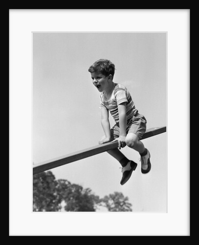 1930s 1940s Excited Boy On Seesaw Playing by Anonymous