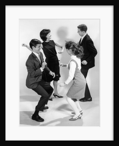 1960s Pair Of Young Teenage Couples Dancing The Twist by Anonymous