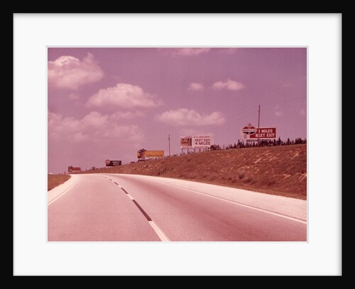1950s 1960s Empty Highway With Billboards by Anonymous