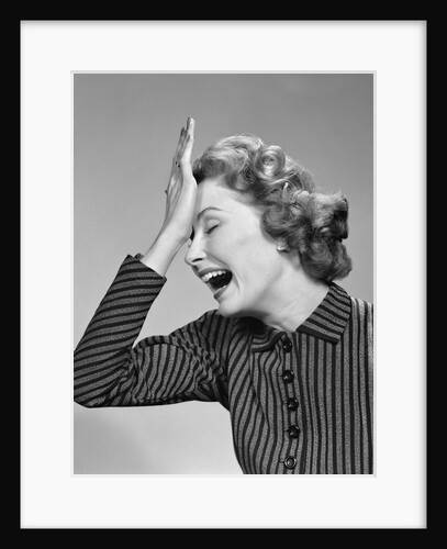 1950s Woman Hitting Forehead With Heel Of Hand by Anonymous