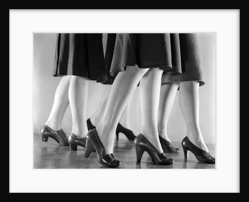 1940s Women Legs Only Walking High Heeled Shoes by Anonymous