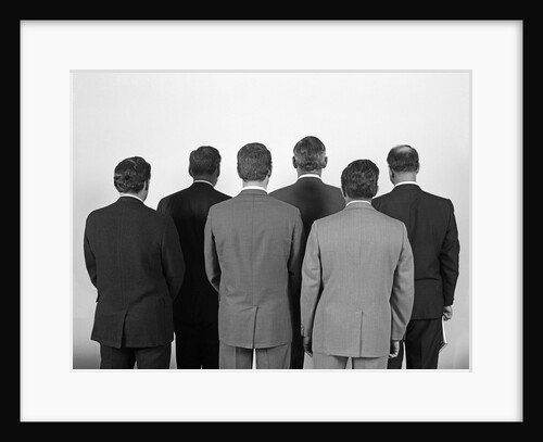 1960s Backview Of Six Business Men by Anonymous