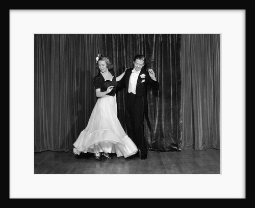 1940s Couple Man And Woman In Formal Wear Ballroom Dancing On Stage by Anonymous