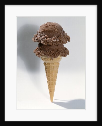 Two Scoops Chocolate Ice Cream Cone by Anonymous