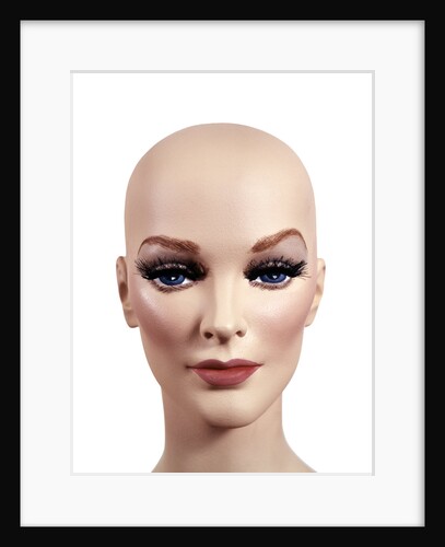 Symbolic Portrait Of Woman Mannequin Head Without Hair 1970s Style Make-Up Studio Indoor by Anonymous