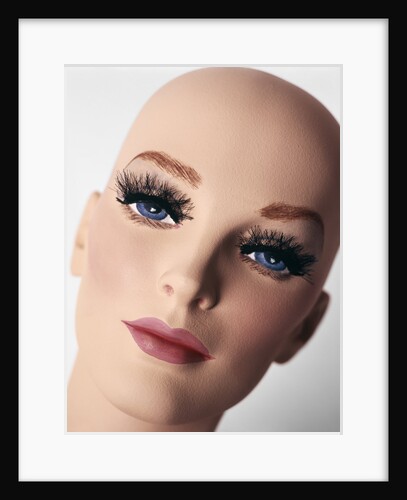 1970s Close-Up Full Face Portrait Of Woman Mannequin Head With Long Eyelashes by Anonymous