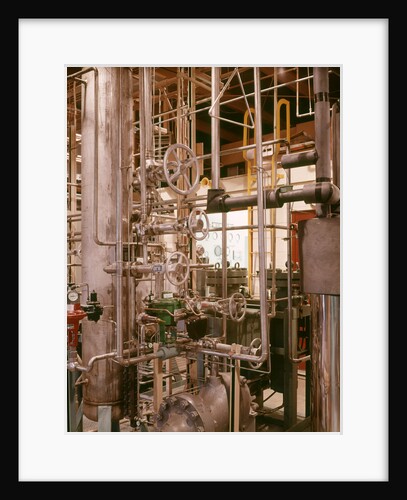 1970s Interior Atomic Power Plant Maze Of Pipes Piping Valves Gauges Nuclear Energy Industry by Anonymous