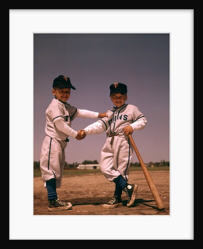 1960s Two Boys Playing Little League Baseball Shaking Hands by Anonymous