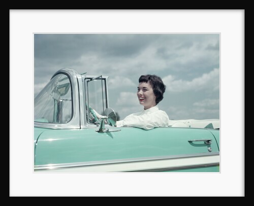 Woman driving 1956 Chevrolet Bel Air Convertible by Anonymous