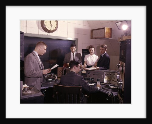 1960s Disc Jockeys In Radio Station Control Room by Anonymous