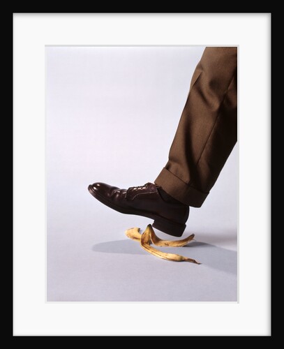 1970s Male Foot About To Step On Banana Peel by Anonymous