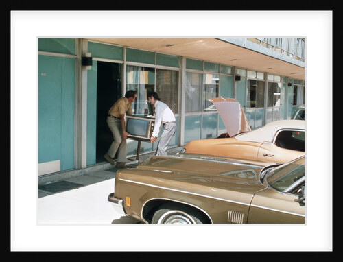 1970s Two Men Stealing Televsion Set From Motel Room by Anonymous