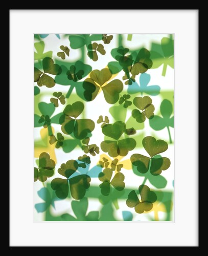 1970s Colorful Background Montage Overlapping Shamrocks by Anonymous