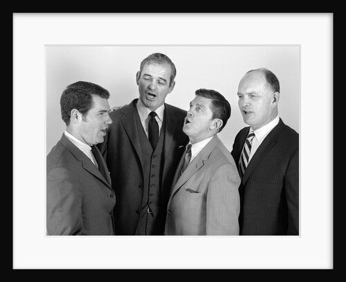 1960s Quartet Of Four Businessmen Salesmen Singing Harmony Together by Anonymous