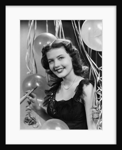 1940s 1950s Woman in Party Dress for New Year's by Anonymous