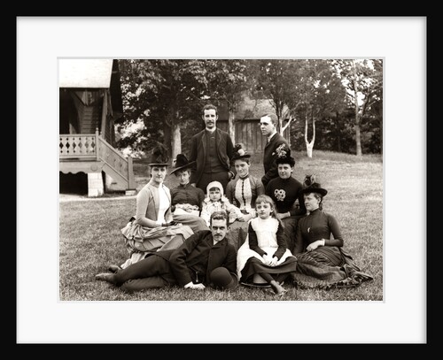 1890s Large Formal Family Group Photo Outside by Anonymous