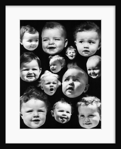 1930s Montage Of Baby Heads With Various Expressions by Anonymous