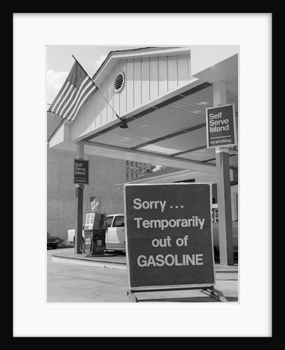 1970s Sorry Temporarily Out Of Gasoline Sign During 1973 Opec Oil Shortage Crisis by Anonymous