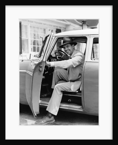 1950s Man Holding Car Door Open by Anonymous