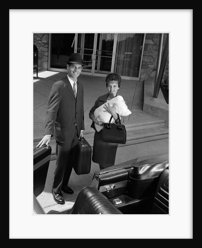 1960s Couple Taking New Baby Home From Hospital by Anonymous