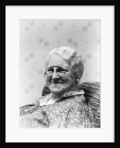 1930s Portrait Of Elderly White Hair Woman Wearing Pince-Nez Glasses by Anonymous