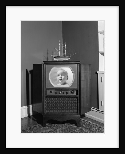 1940s 1950s Console Black And White Television Set by Anonymous