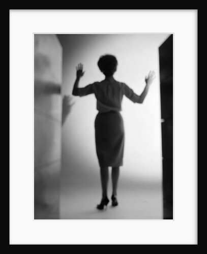 1960s Silhouette Woman Arms Held Up Mysterious Shadow Light by Anonymous
