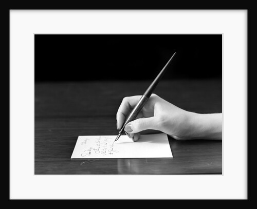 1920s 1930s 1940s Woman's Hand Writing Note With Steel Tip Ink Pen by Anonymous